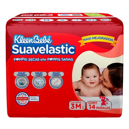 Panal Kleenbebe Suavelastic Mediano 14 Piezas