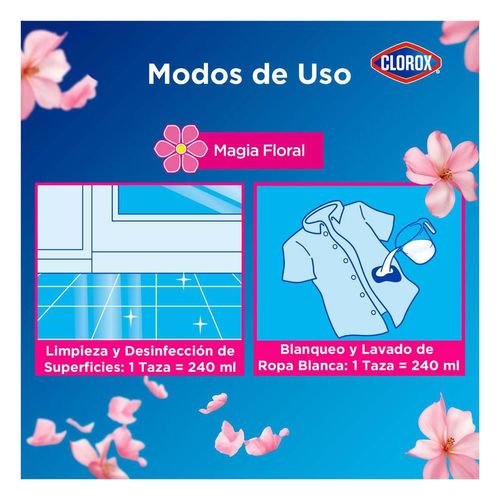 Cloro Blanqueador Desinfectante Clorox Magia Floral 3.8L