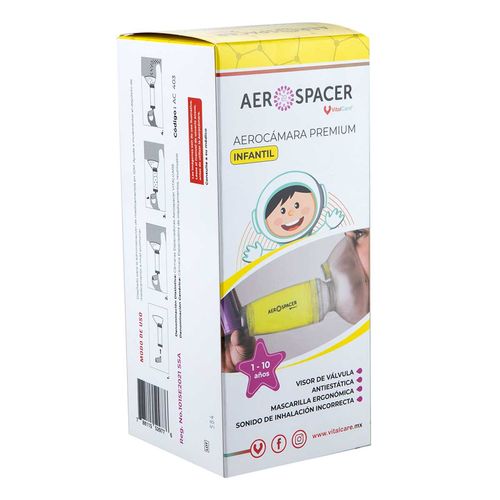 Aerocámara Vitalcare Aerospacer Infantil 1- 10 años 1 Pieza