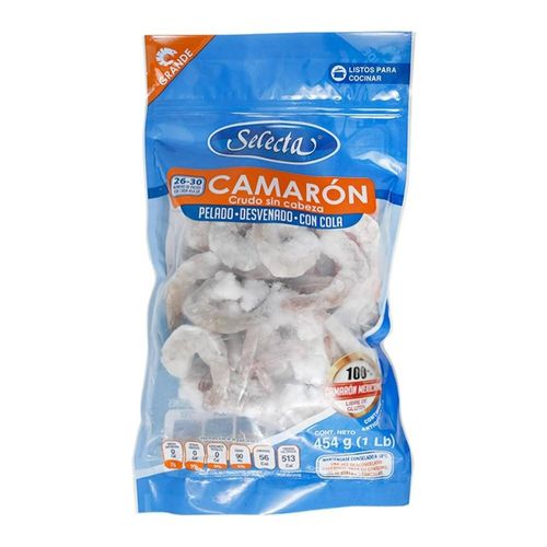 Camarón Crudo Sin Cabeza Grande Selecta 454g