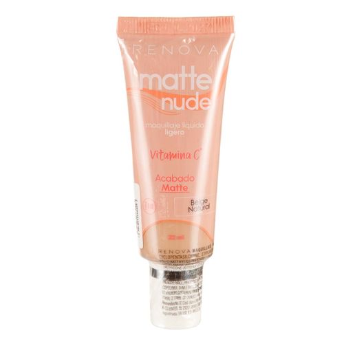 Maquillaje Renova Matte Nude Beige Natural 22ml