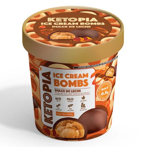 Helado Bombs sabor Dulce de Leche Ketopia 200g