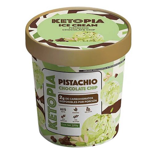 Helado Pistachio Chocolate Chip Ketopia 370g