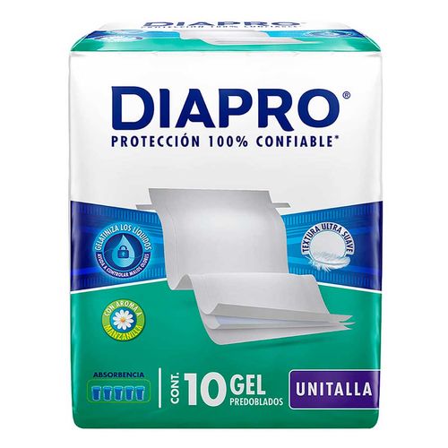 Pañales Diapro Predoblados Gel con 10 Piezas