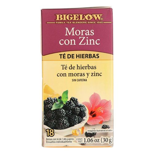 Té Bigelow Moras con Zinc 18 Sobres