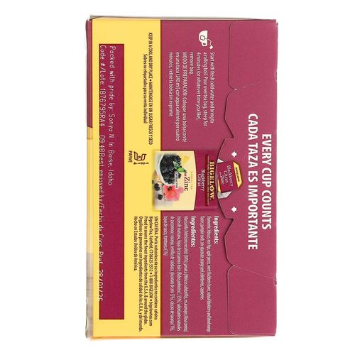 Té Bigelow Moras con Zinc 18 Sobres