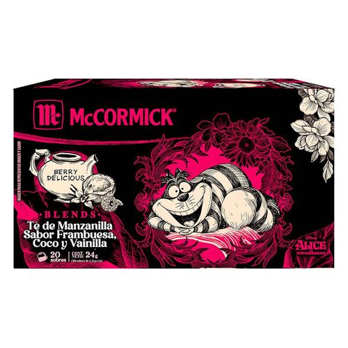 Té Mccormick Manzanilla Sabor Frambuesa, Coco, Vainilla 24g