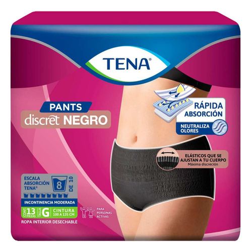 Ropa interior desechable TENA Pants Discret Negro Talla  G 13 piezas