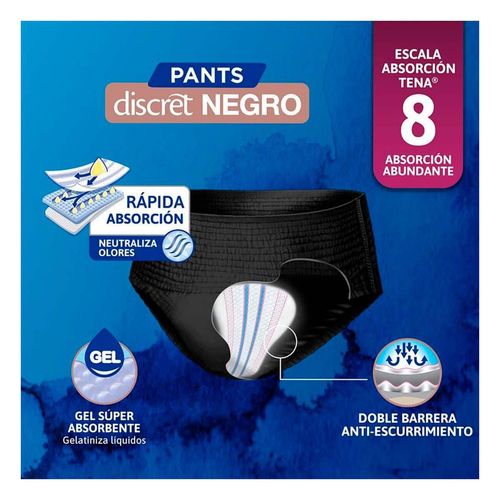 Ropa interior desechable TENA Pants Discret Negro Talla  G 13 piezas