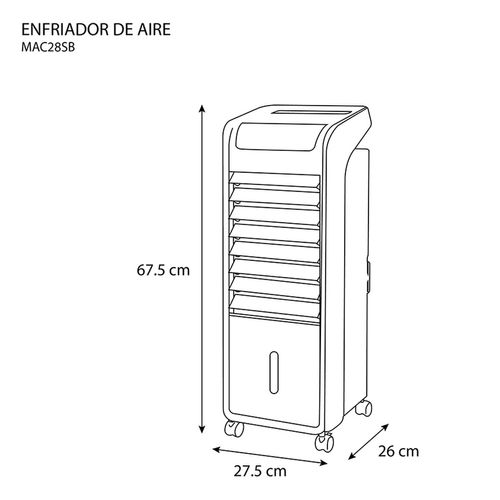 Enfriador de Aire Midea Negro MAC28SB 28 Pulgadas
