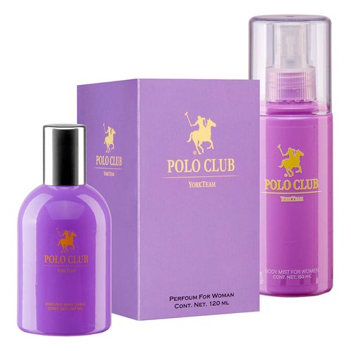 Set de Fragancias para Dama Polo Club Classic Woman Purple 120ml + Body Mist 150ml