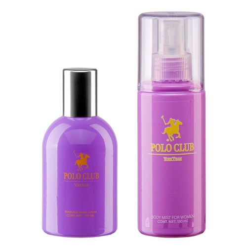 Set de Fragancias para Dama Polo Club Classic Woman Purple 120ml + Body Mist 150ml