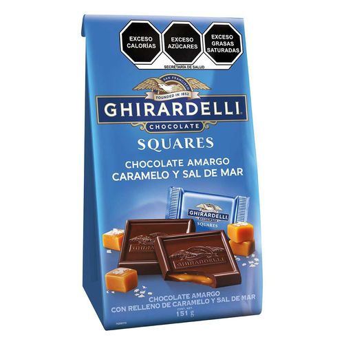 Ghirardelli Squares Chocolate amargo con Caramelo y Sal de Mar Bolsa 151g