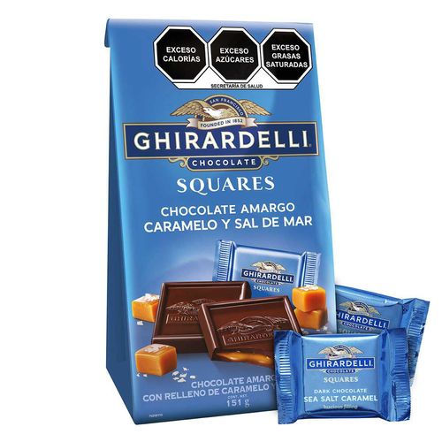 Ghirardelli Squares Chocolate amargo con Caramelo y Sal de Mar Bolsa 151g
