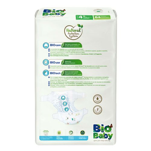 Pañales Bio Baby Talla 4 Grande 64 pañales