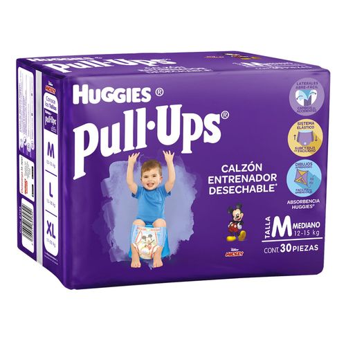 Calzones Entrenadores Huggies Pull Ups Talla Mediana para Niños 30 Calzones