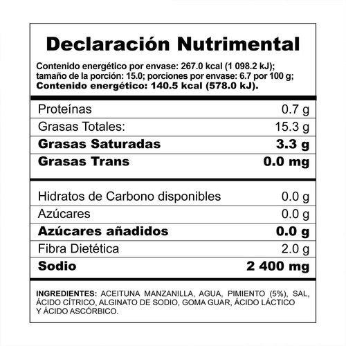 Aceitunas Búfalo Rellenas de Pimiento 190g