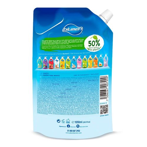 Jabón Líquido para Manos Blumen Kiwi Repuesto 1.05L