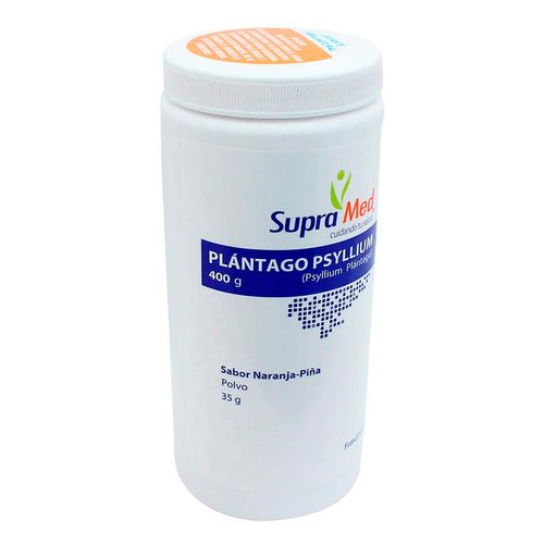 Polvo SupraMed Plántago Psyllium Sabor Naranja Piña