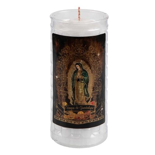 Veladora en Vaso de Plástico Home Line Ecológica Jumbo Virgen de Guadalupe