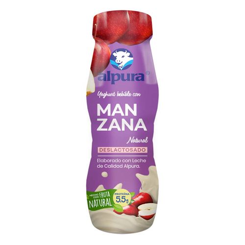 Yoghurt Alpura Bebible Manzana Deslactosado 220g
