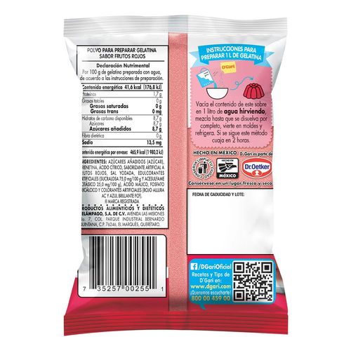 Gelatina D'Gari Frutos rojos 120g