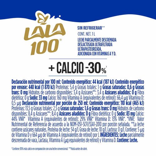 Leche Lala 100 sin Lactosa más Calcio 1L