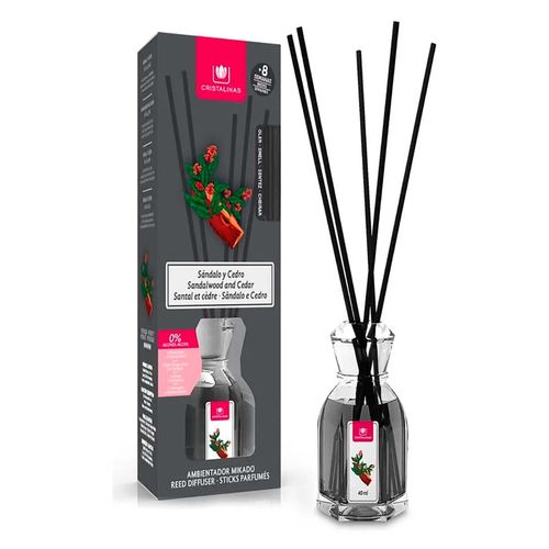 Aromatizante Cristalinas Varitas Sándalo y Cedro 40ml