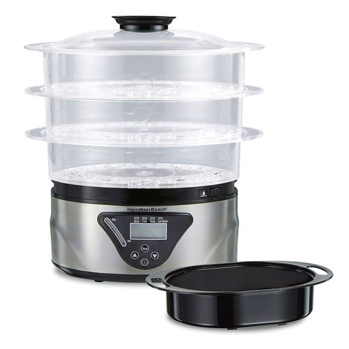 Vaporera Digita Hamilton Beach 7.8L de 3 Niveles 37545 Negra.