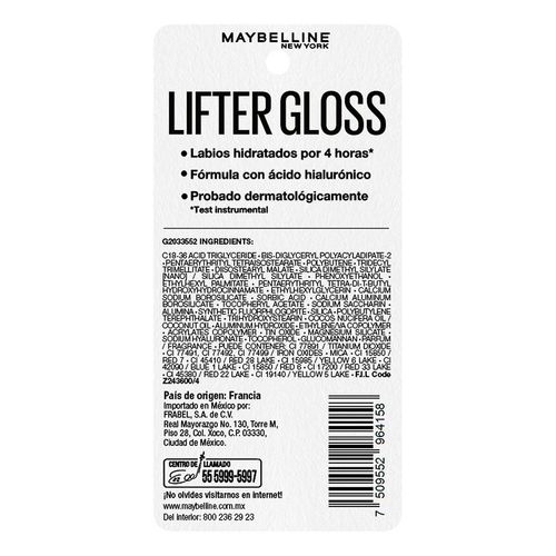 Billo Labial Maybelline Lifter Gloss Extended Bubblegurm 5.4ml