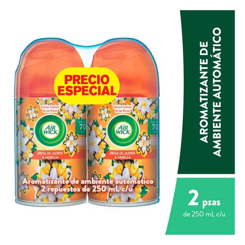 Aromatizante Freshmatic Air Wick Jazmín & Vainilla 2 Pack de 250ml c/u