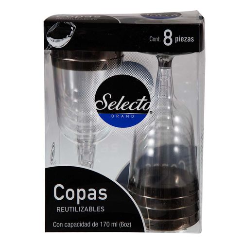 Copa Reutilizable Selecto Brand Transparente 8 Unidades