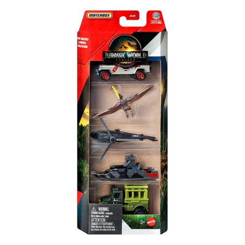 Matchbox Jurassic World Auto Básico 1 Paquete de 5 Piezas