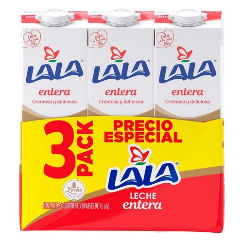 Leche Lala Entera UHT 3 piezas