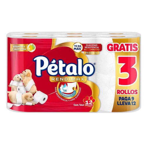 Papel Higiénico Pétalo Rendimax 12 Rollos