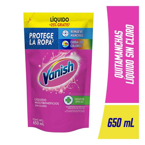 Quitamanchas Líquido Vanish para Ropa de Color Repuesto 650ml