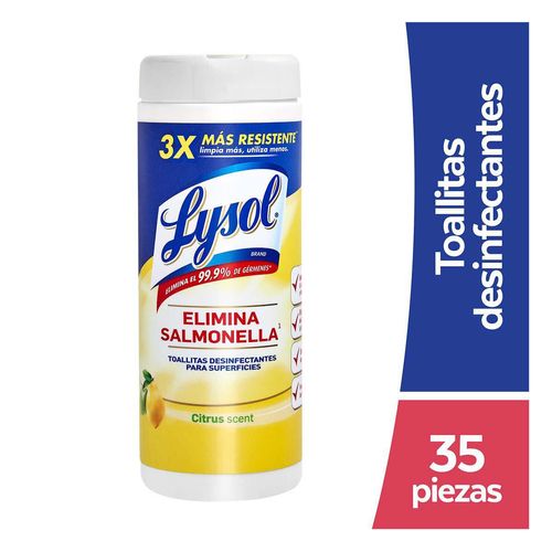 Toallitas Desinfectantes Lysol de Superficies Citrus 35 Toallitas