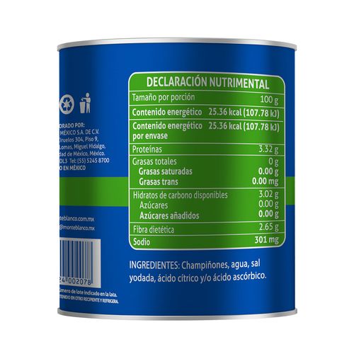 Champiñon Rebanado Monteblanco 186g