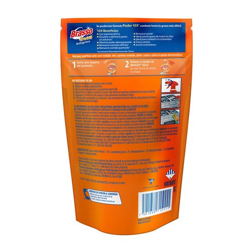 Desengrasante Líquido Brasso Gold Antigrasa Naranja 500ml
