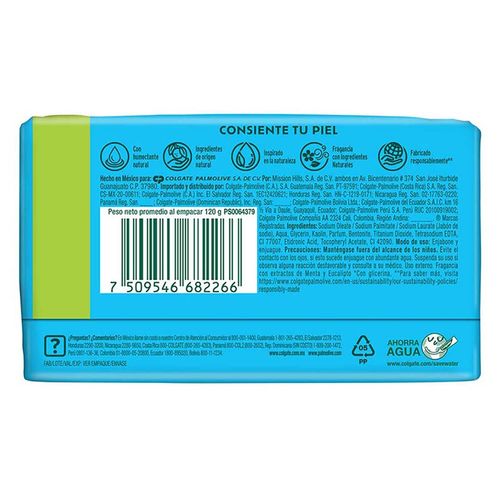 Jabón Tocador Palmolive Naturals Menta y Eucalipto Sensación Humectante 4x120g