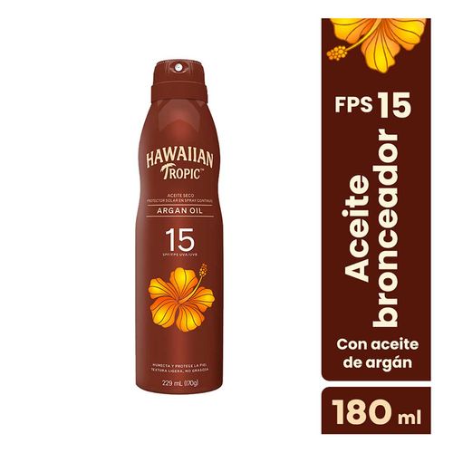 Bronceador Hawaiian Tropic Argán Oil 15 FPS C-Spray 170g