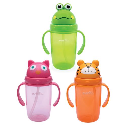 Vaso Entrenador Divertido Con Popote 11oz/325ml