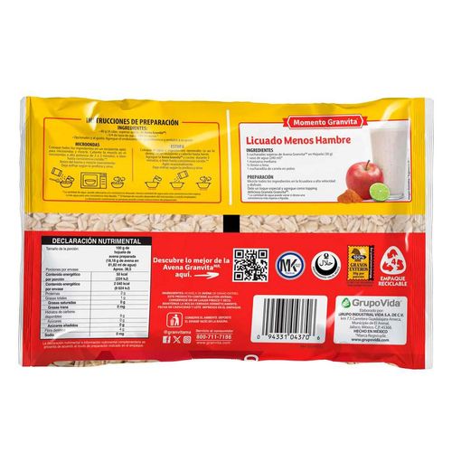 Avena Granvita Hojuela Tradicional en Bolsa 700g