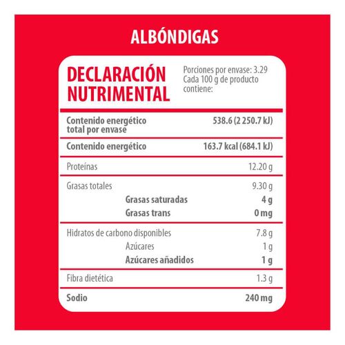 Albóndigas de Carne Prácticos Bachoco 470g