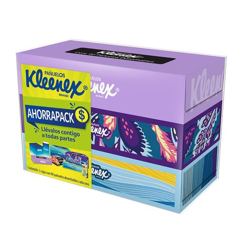 Pañuelos Faciales Kleenex 3 Cajas de 90 Pañuelos