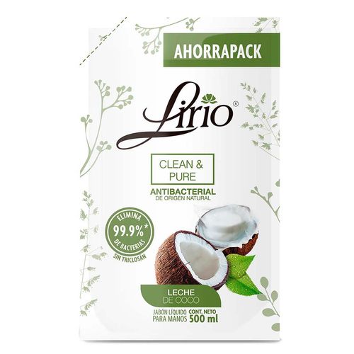 Jabón Líquido para Manos Lirio Clean & Pure Leche de Coco 500ml