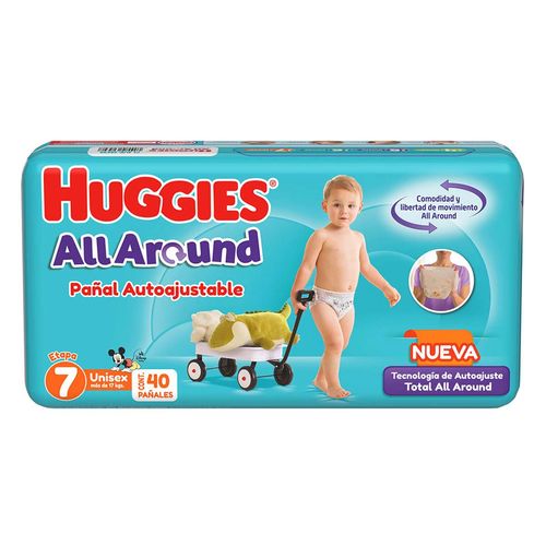 Pañales Huggies All Around Etapa 7 Unisex 40 Pañales