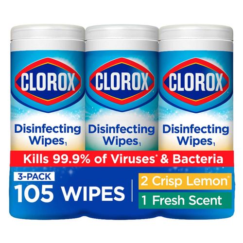 Toallitas Desinfectantes Clorox Limón / Fresco 105 Piezas