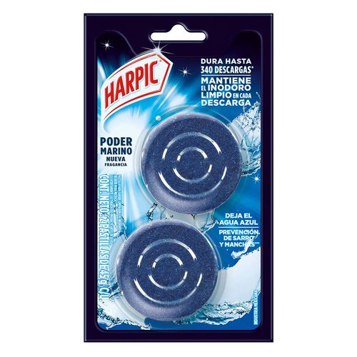 Pastilla Sanitaria Harpic Aqua Azul 2 Pastillas 45g