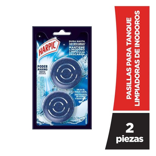 Pastilla Sanitaria Harpic Aqua Azul 2 Pastillas 45g